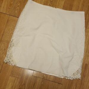 VTG Cache cream lace inset mini skirt sz 6